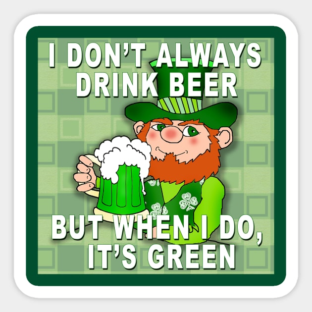 Funny Leprechaun Saying Green Beer Sticker by Scarebaby